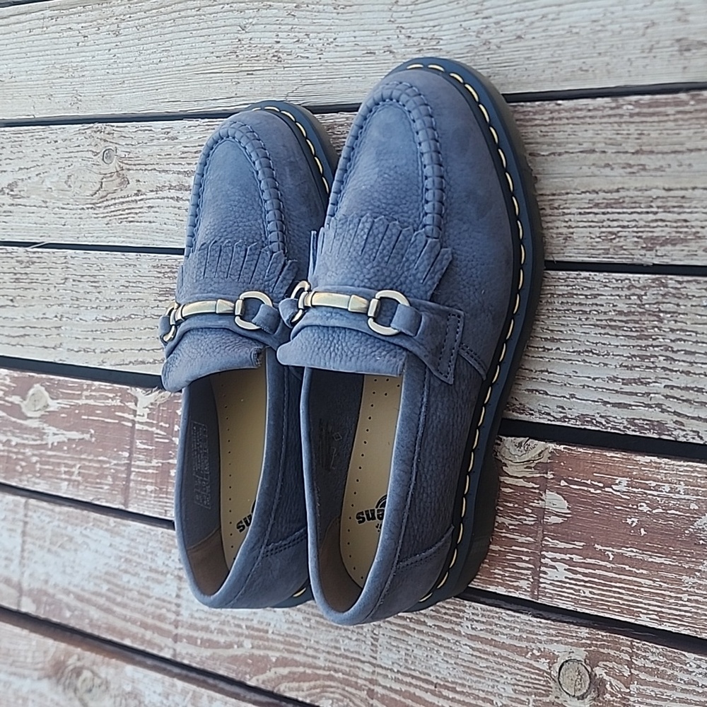 Dr. Martens Adrian Snaffle Loafer Washed Demin Unisex Women's size 10, Men's 9 - Picture 2 of 9